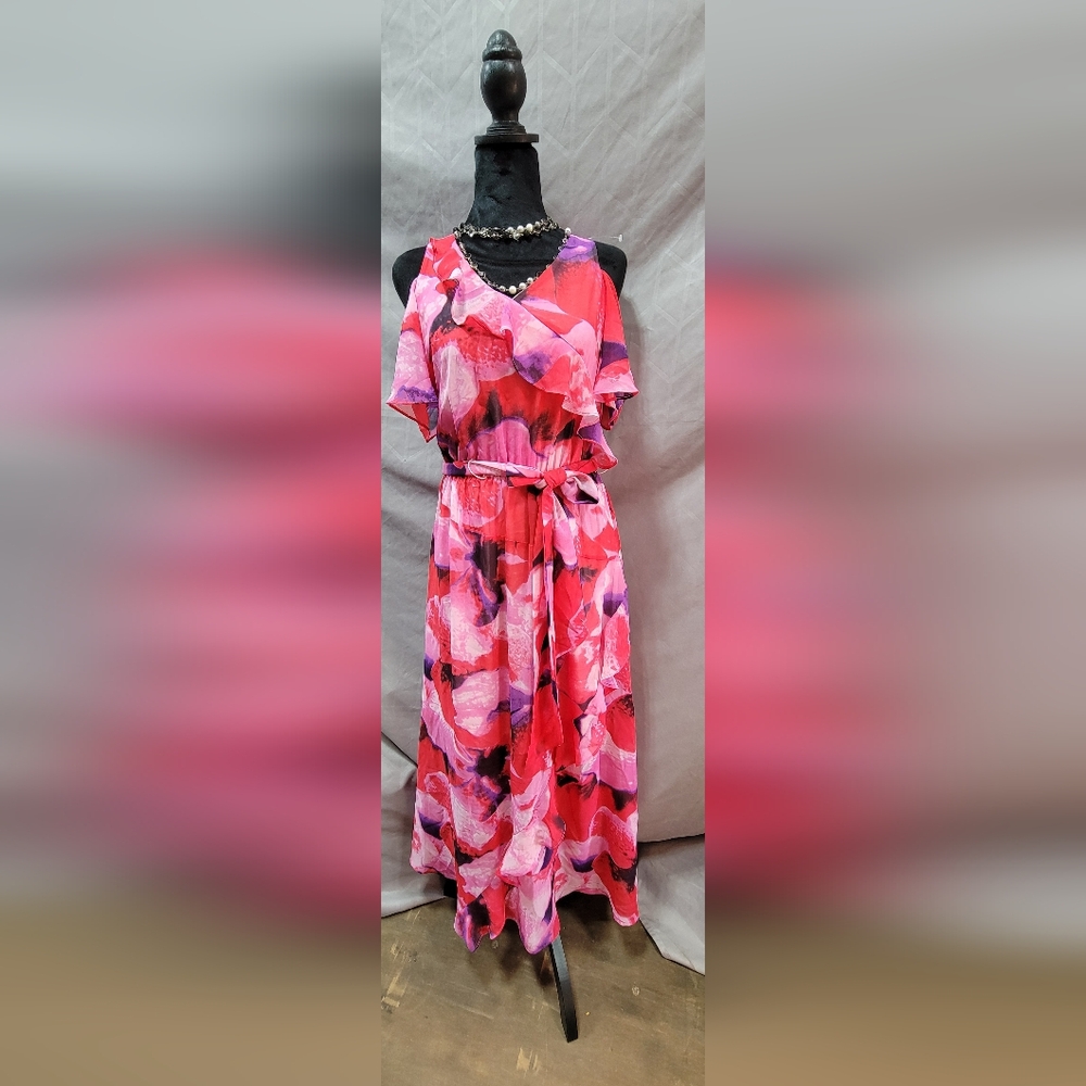 Colleen Lopez Pink and Purple Maxi Dress